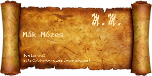 Mák Mózes névjegykártya